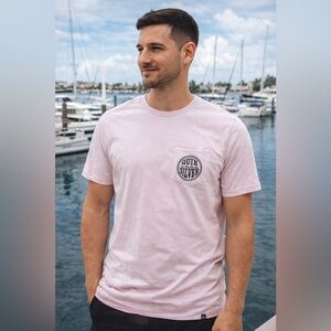 Quiksilver Men's Light Pink Short Sleeve Tee